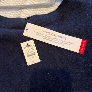 Stunning NEW blue and teal striped Cashmere Talbots Sweater